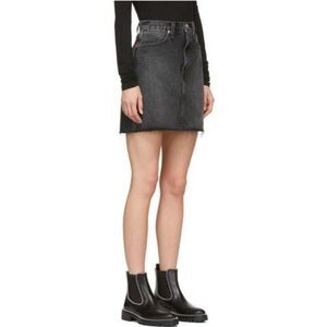 rag&bone 'Moss' Denim Mini Skirt With Distressed Hem In Asa